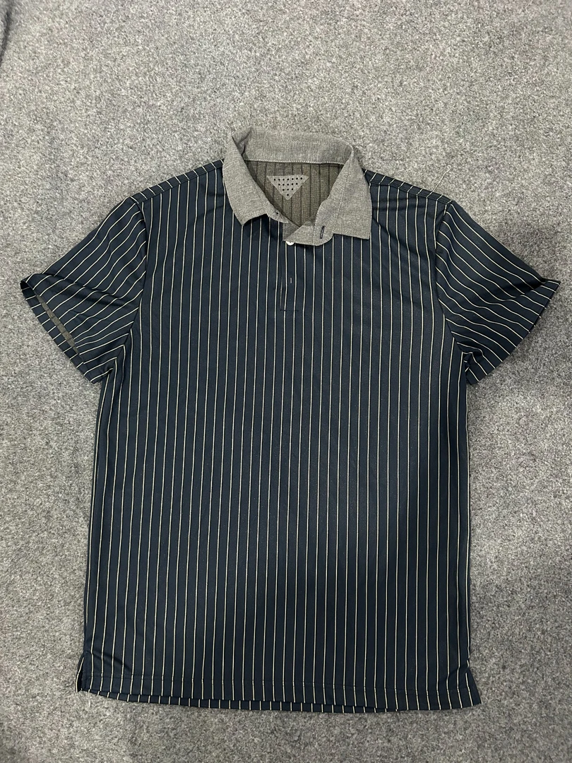 30033-拼接条纹休闲短袖