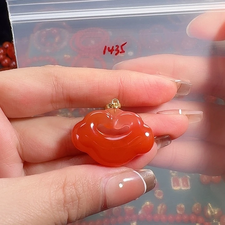 南红玛瑙银S925镶嵌吊坠