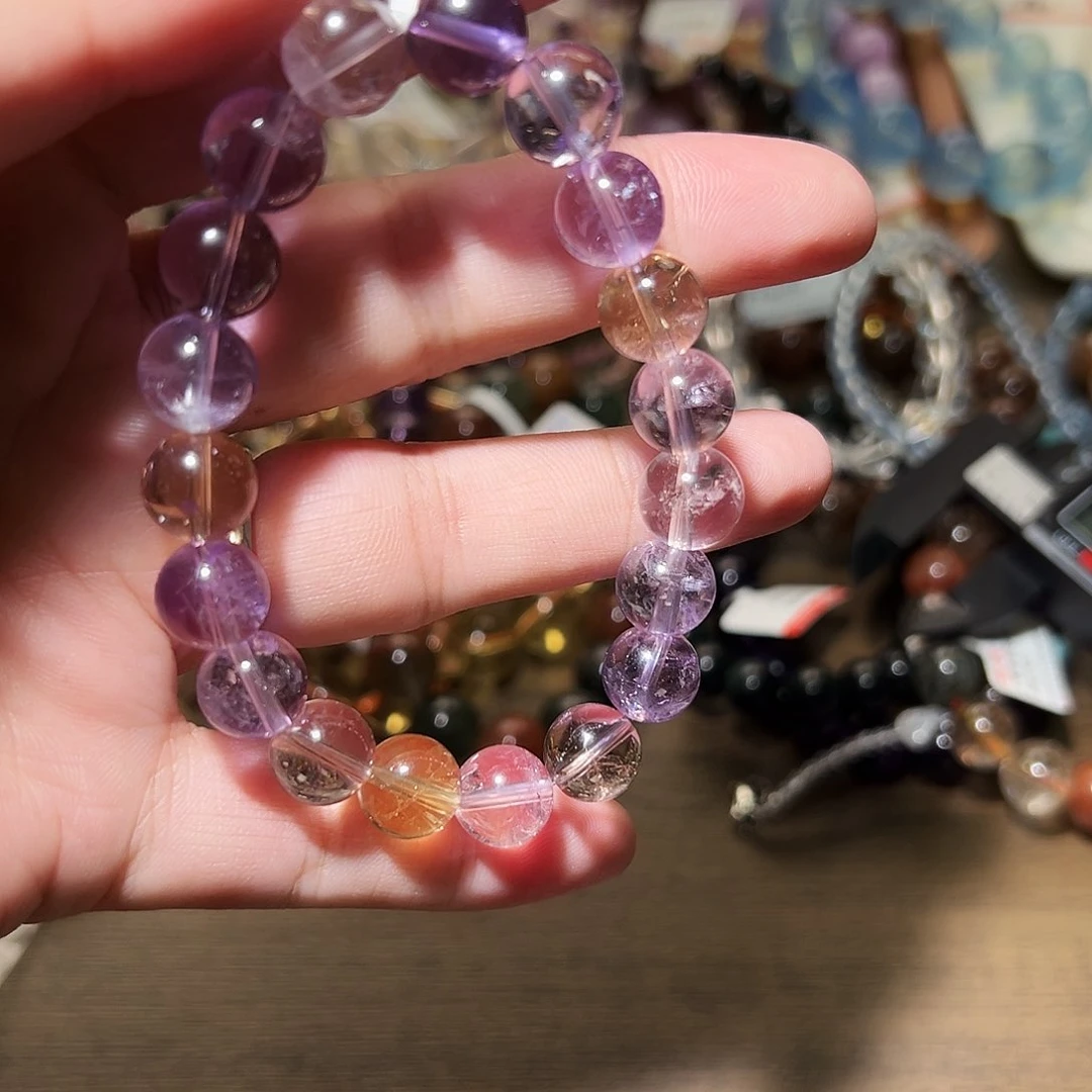 水晶手链未镶嵌紫黄晶10毫米