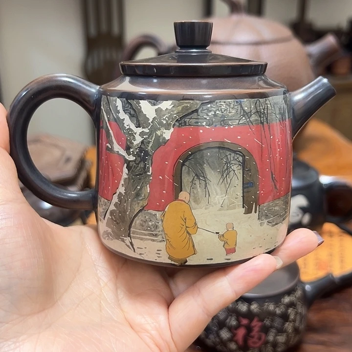 壶大*温建水紫陶多道刻填