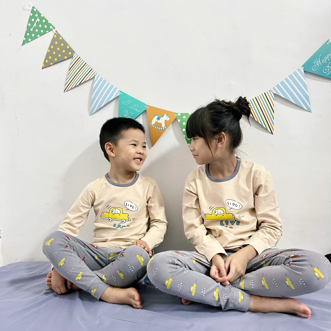 （AB版小汽车）春田暖莱卡棉宝宝贴身秋衣秋裤套装男童无骨家居服