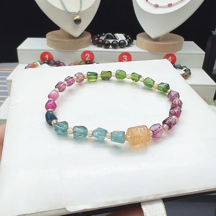 碧玺未镶嵌手链1号