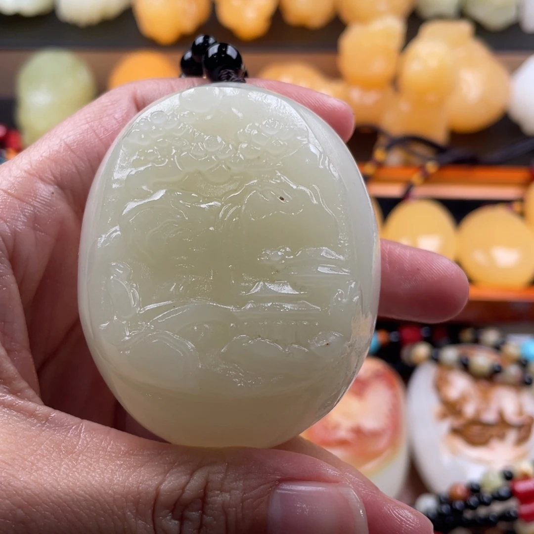 石材天然古青石手把件