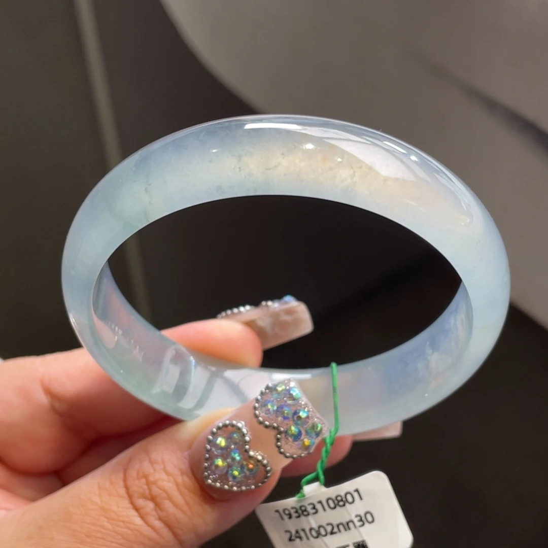 翡翠未镶嵌手镯【强烈推荐】高冰蓝刚正圈手镯