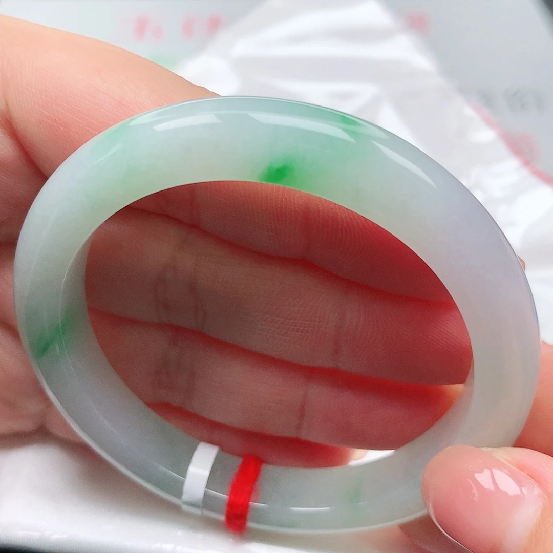 翡翠手镯未镶嵌冰胶阳绿27完美捡漏⭐️