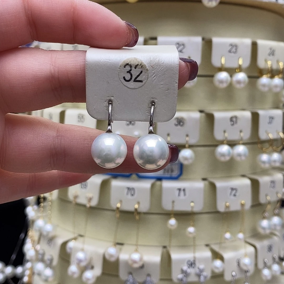淡水珍珠耳饰银S925镶嵌