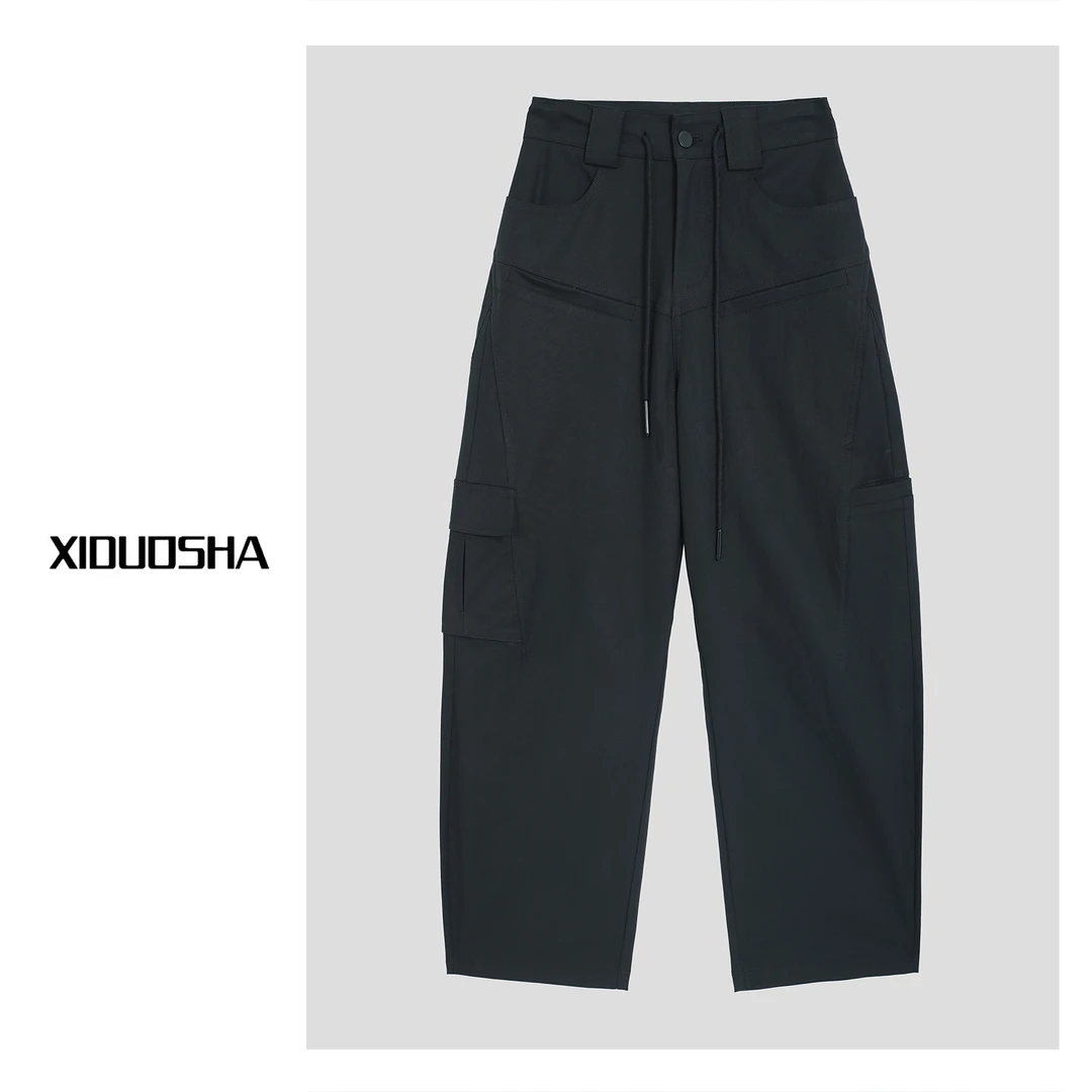 XIDUOSHA/喜朵莎原创设计款酷飒风立体裁剪显瘦隔断工装裤XDS1151