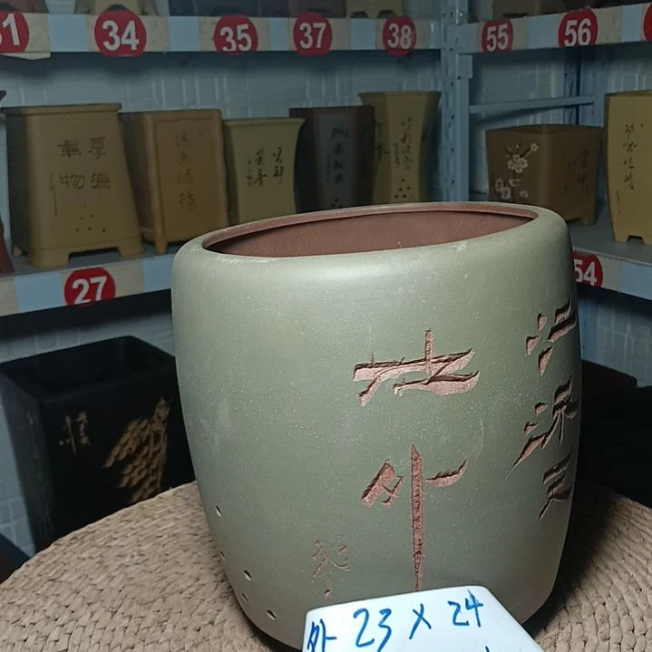 红陶陶瓷花盆＃紫砂盆景花盆