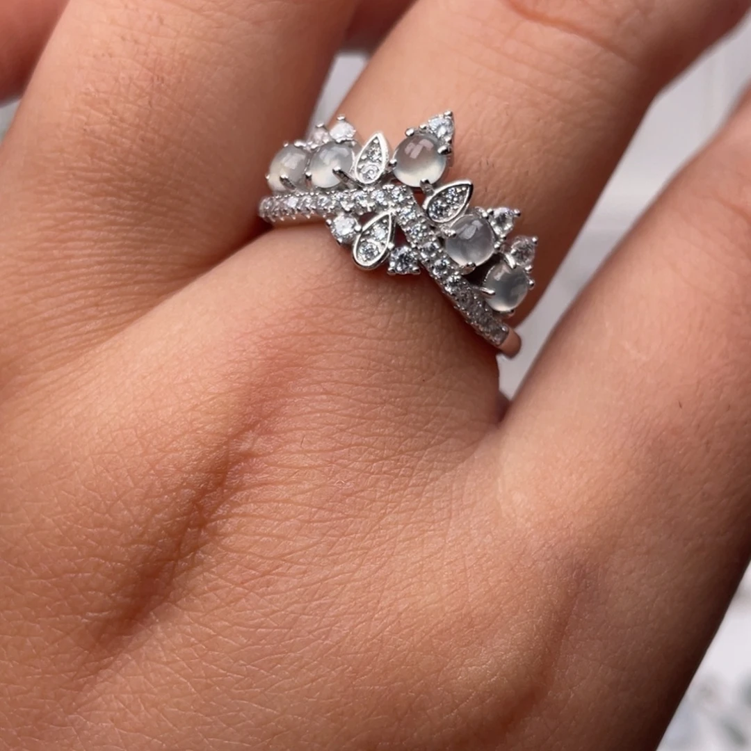 翡翠银S925镶嵌戒指1