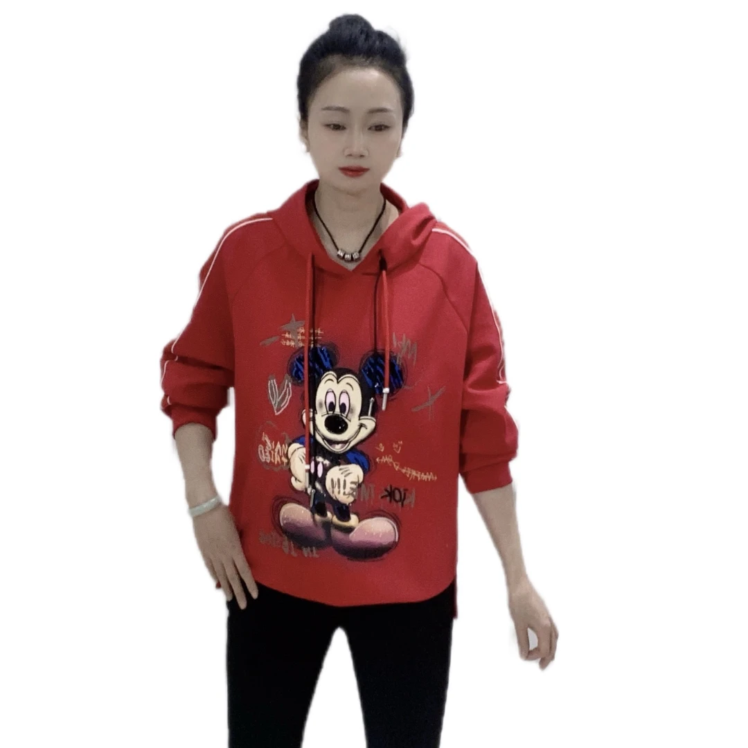 春季新品15时尚潮流宽松百搭减龄连帽卫衣