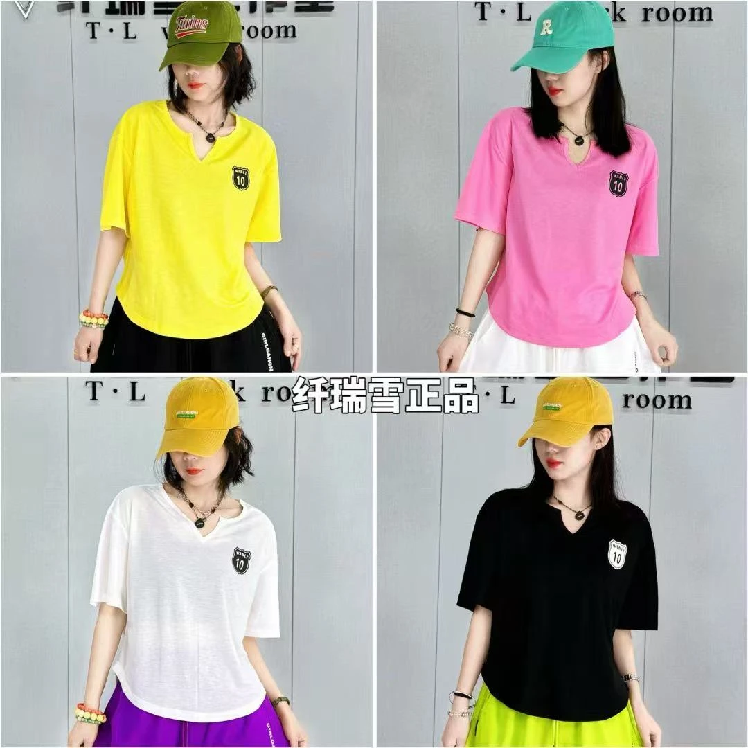 【纤瑞雪】夏季休闲宽松冰棉T恤QX517款