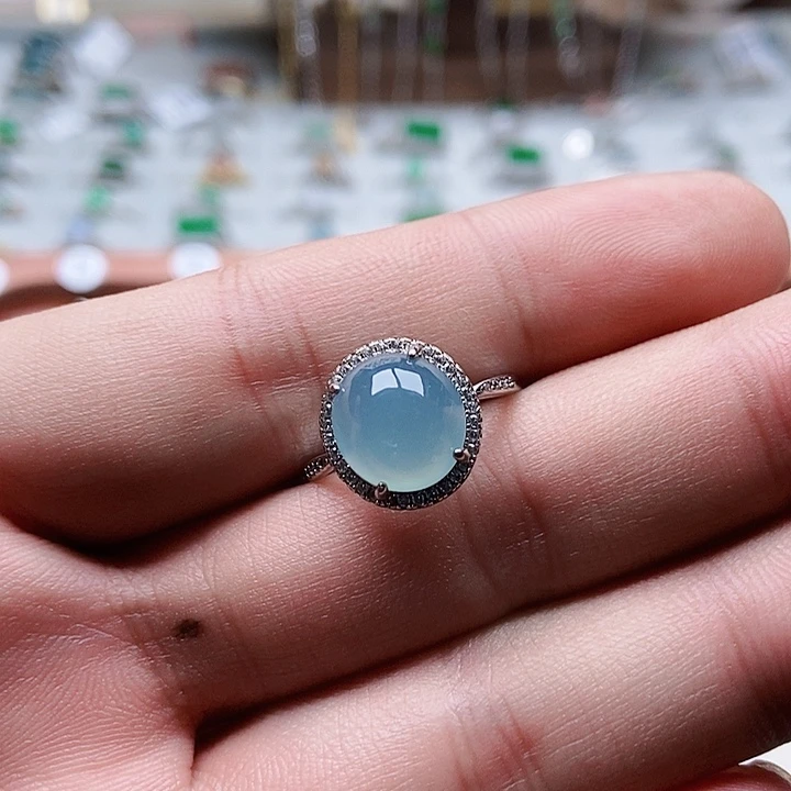 翡翠银S925镶嵌戒指