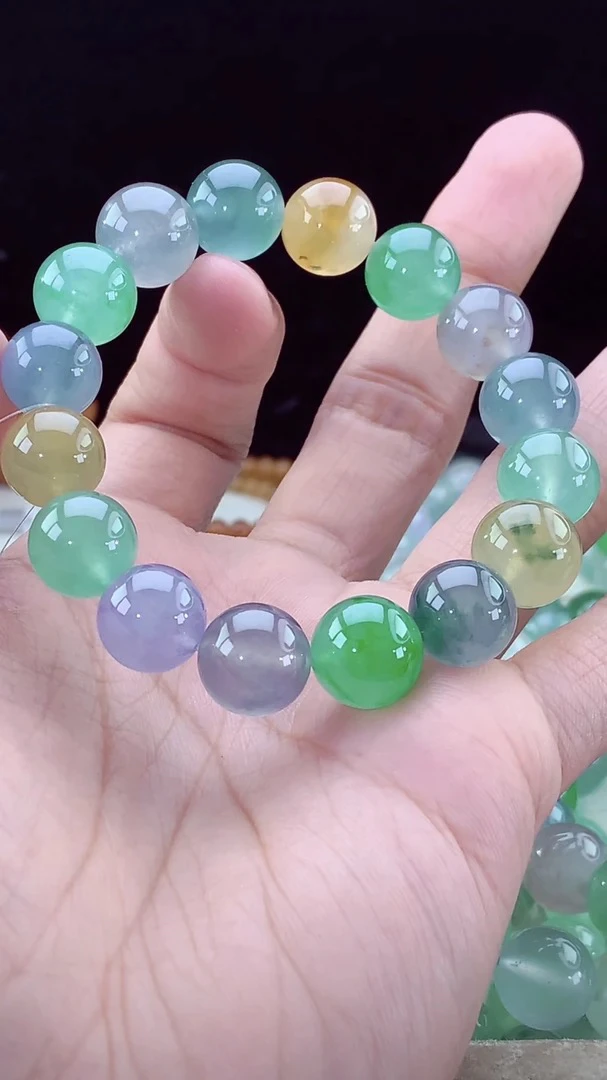 富婆必备款｜收藏传承行家品质缅甸天然翡翠A货高冰多宝马卡龙手串