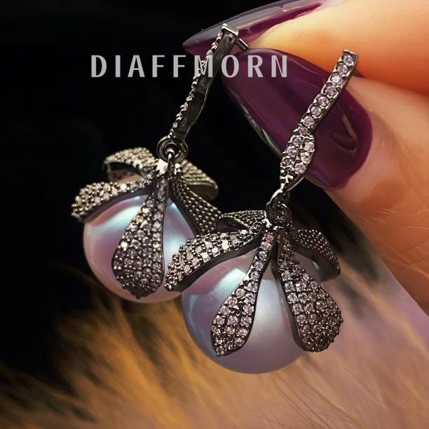 铜合金仿珍珠耳饰 YM《温婉》 复古高级重工花蕾珠珠耳环