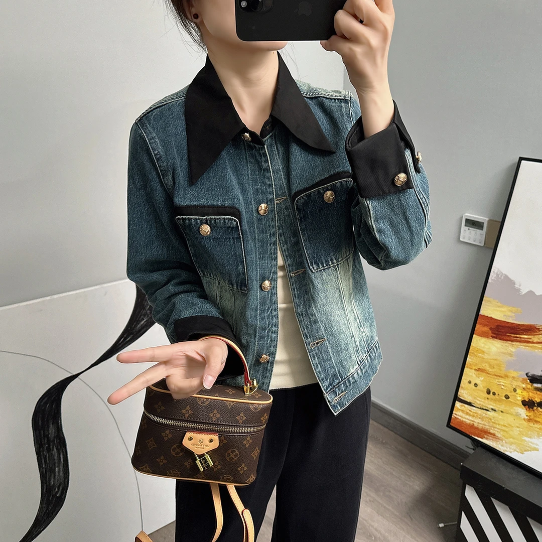 小个子牛仔外套女小香风设计精致高品质短款上衣春季洋气减龄夹克