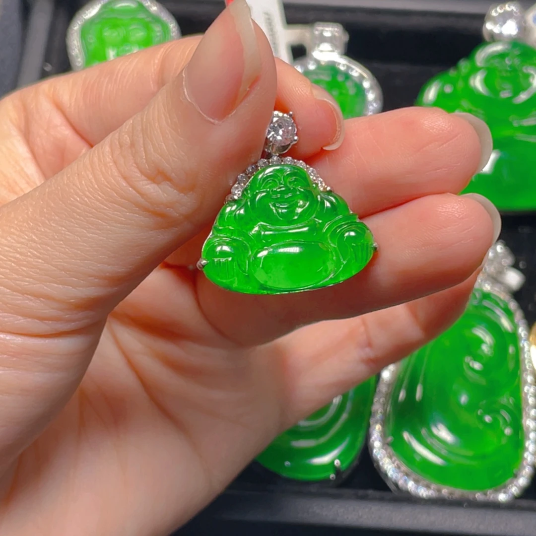 翡翠银S925镶嵌吊坠(不含链)