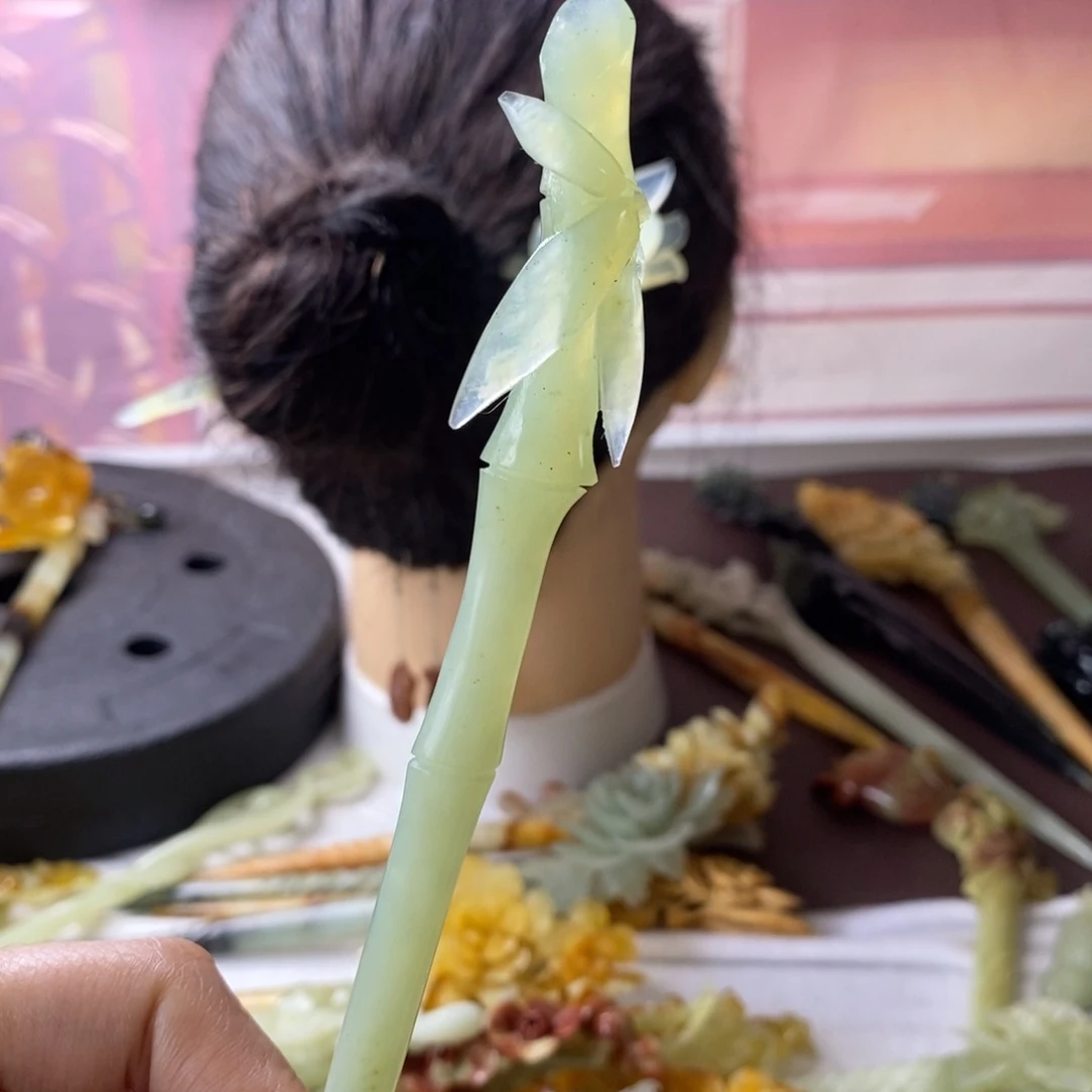 【闪购商品】蛇纹石玉合金发饰