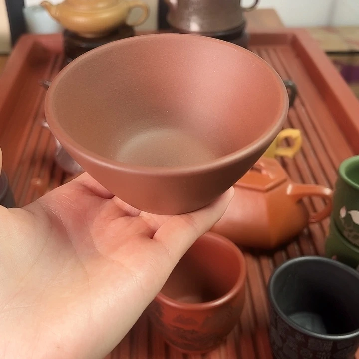 紫砂茶宠底槽清主人杯两个