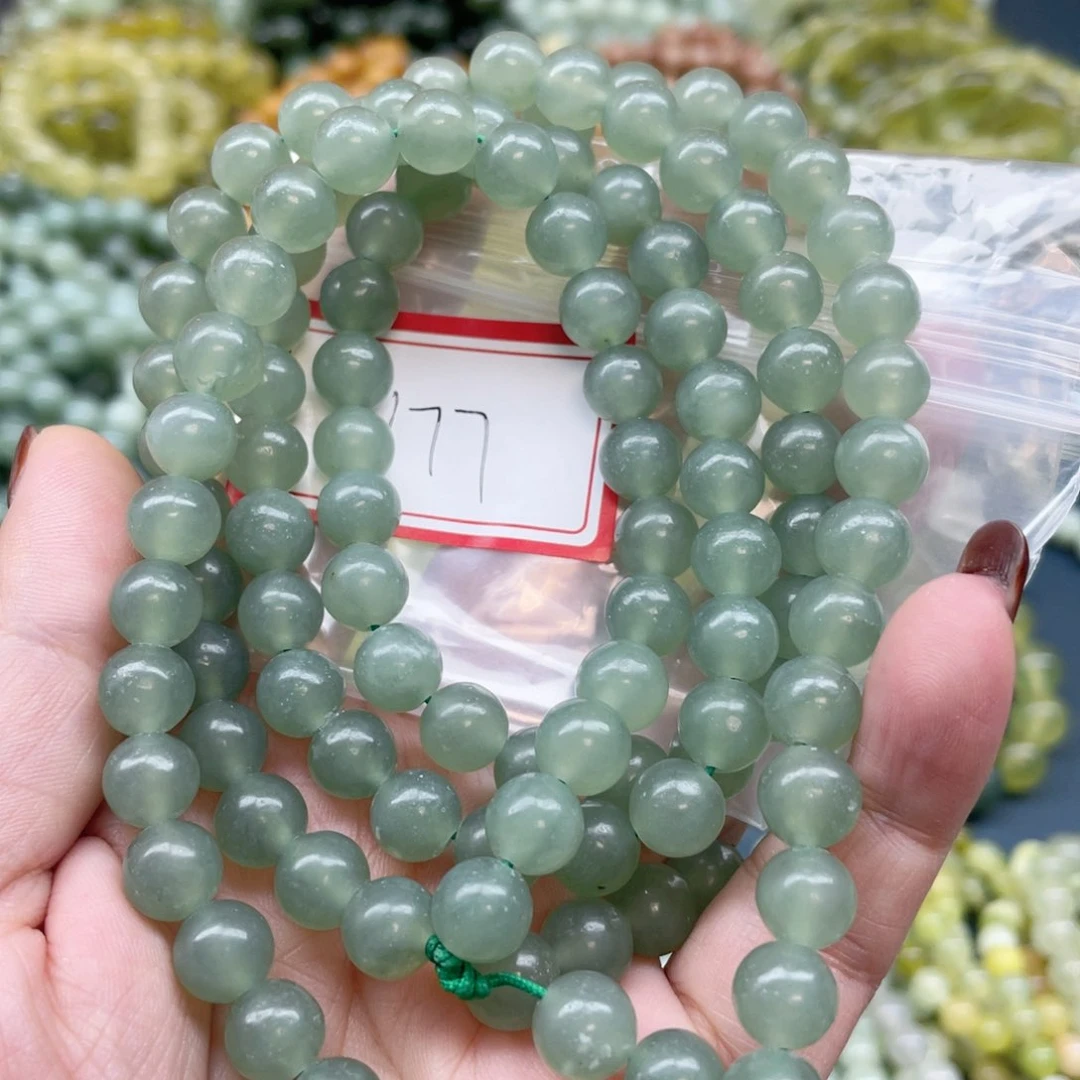 未镶嵌蛇纹石玉手链小***牛