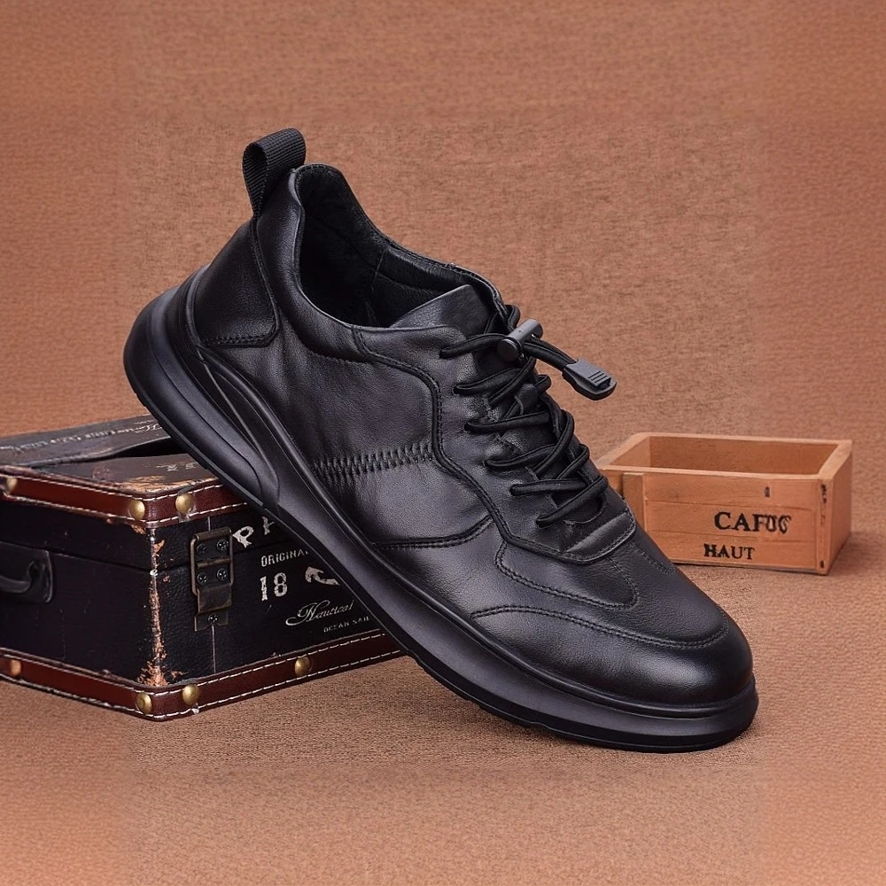 2025新款运动鞋韩版百搭休闲皮鞋男时尚软底透气男鞋