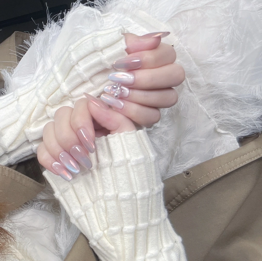 一克拉猫眼锆石UY轻奢纯手工穿戴甲美甲美甲款式推荐2025爆款美甲