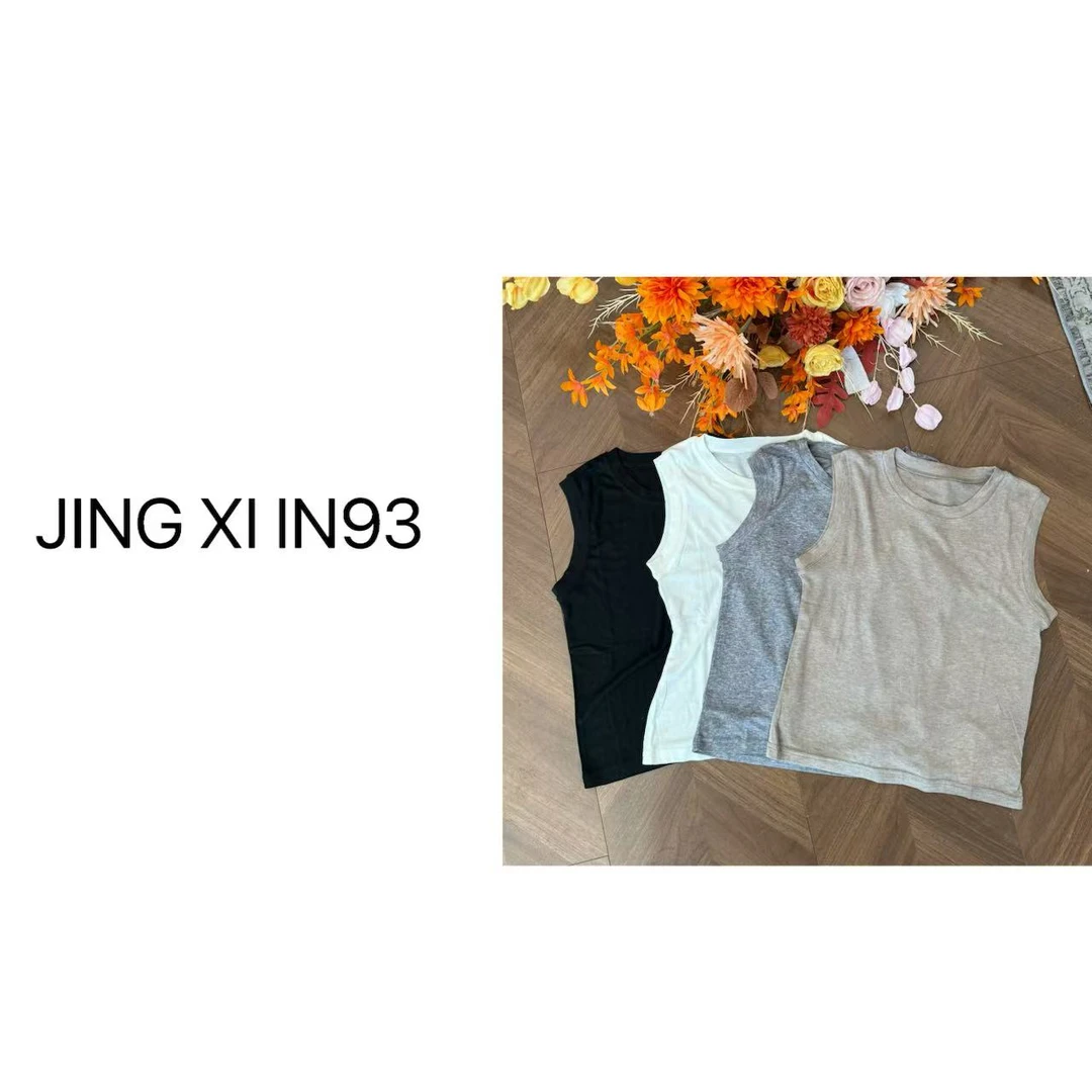 Jing Xi 【莱塞尔羊毛无袖】时尚休闲百搭针织纯色上衣