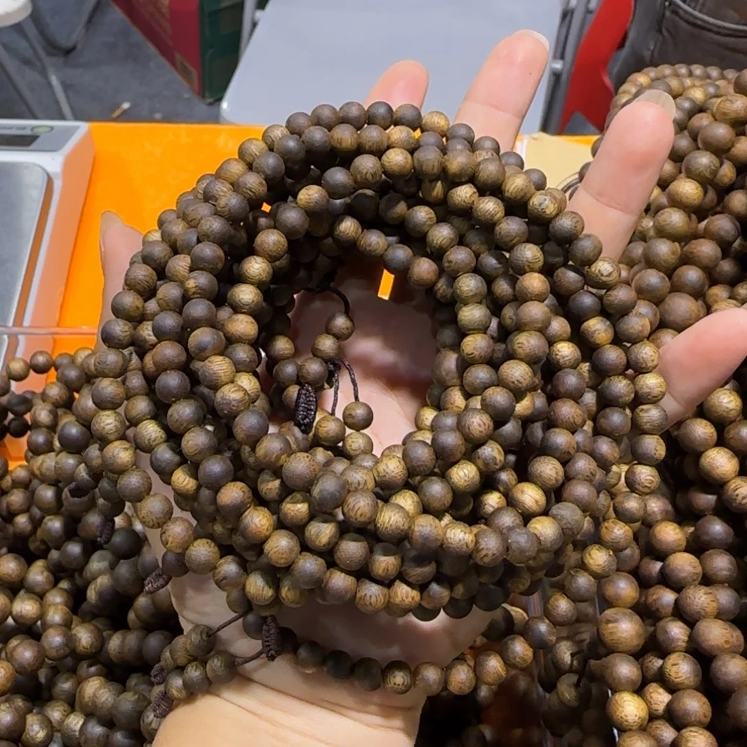 沉香手串货头海南黑棋圆珠多圈6mm13g多样性发一