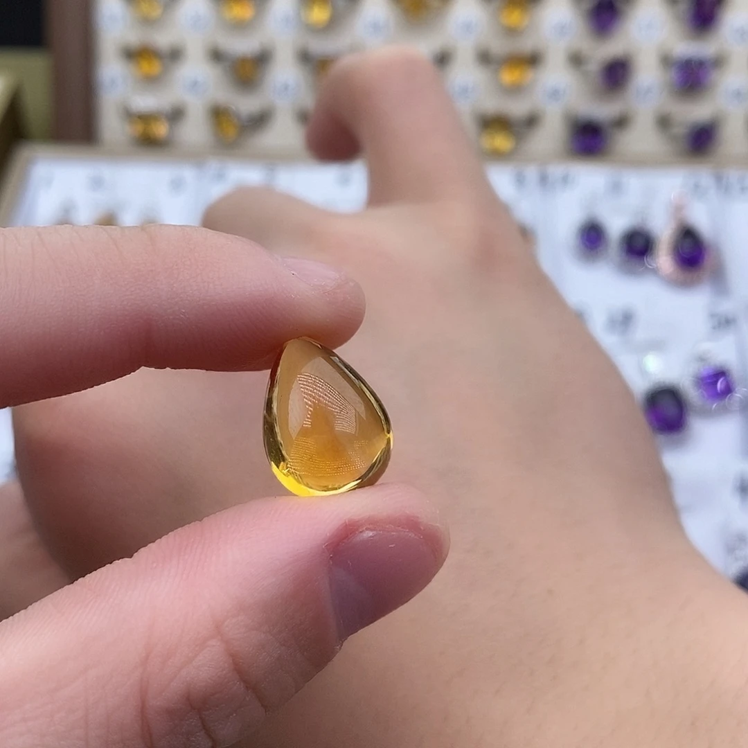 黄晶天然黄水晶裸石定制未镶嵌聪****爱