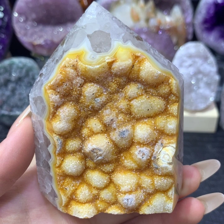 紫晶珠宝半成品未镶嵌35号黄柱子