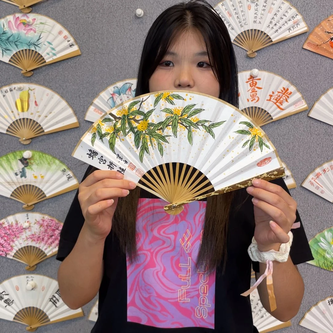 书法6寸竹-纯手绘-文玩扇骨（默认粘好）