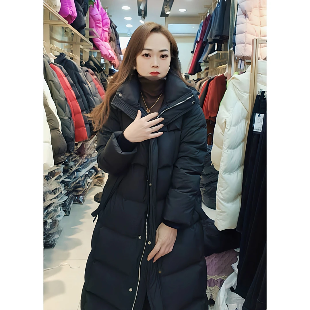 冬季新款时尚连帽加厚保暖显瘦长款羽绒服g3237