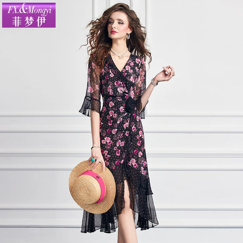 菲梦伊新款100桑蚕丝时尚连衣裙63773