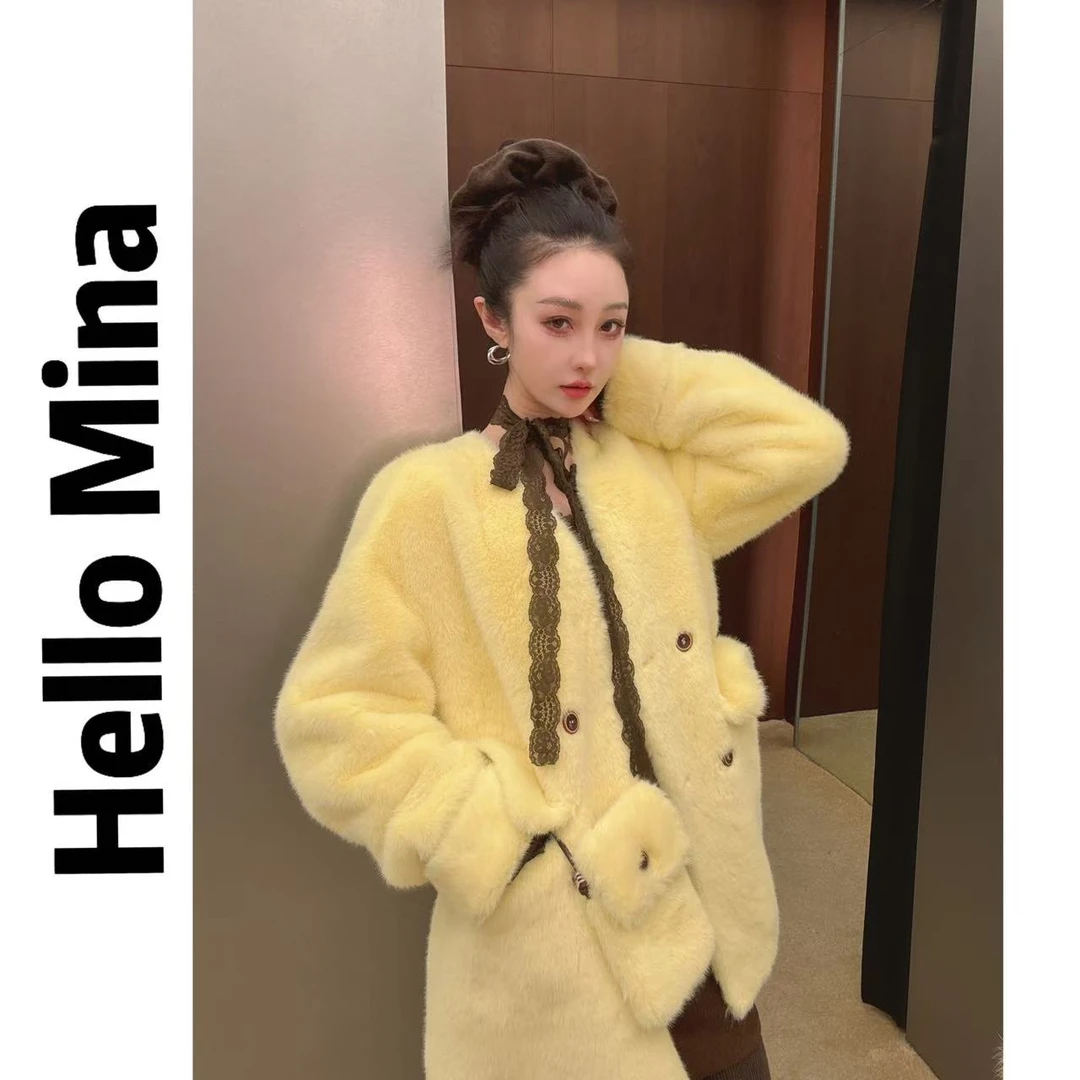 576高级感减龄百搭气质毛毛外套