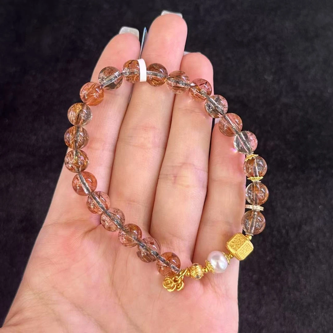 【北野珠宝】天然黑金超DIY手串-B244H-18尺寸7.5mm+