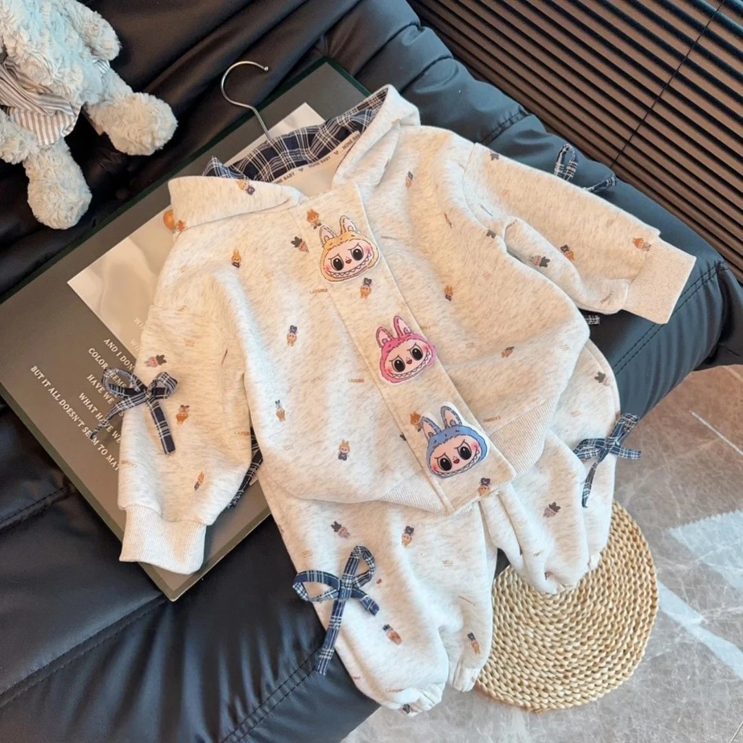 女童拉布布套装洋气儿童休闲卫衣两件套女宝小女孩宝宝春秋装新款