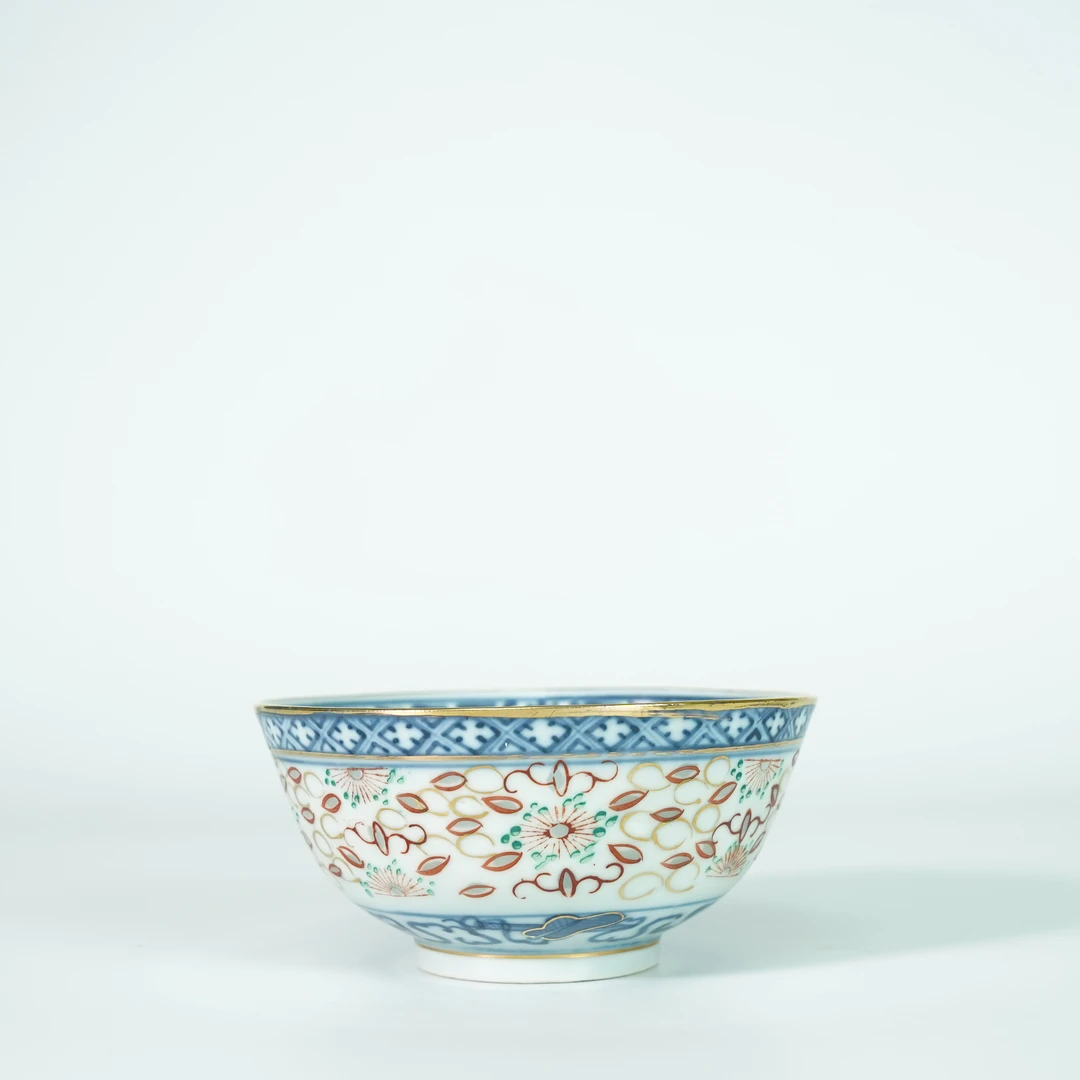 LABCMSO251231035【十竹斋】清光绪龙纹青花加彩玲珑瓷赏碗