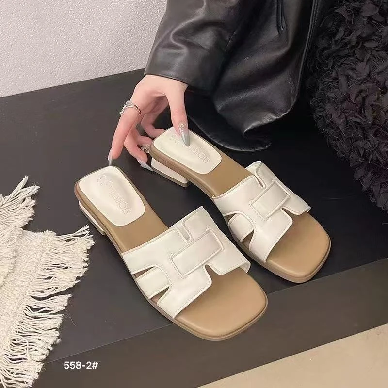 上选编码,下选尺码,软皮一字拖一字型凉鞋韩版休闲包头