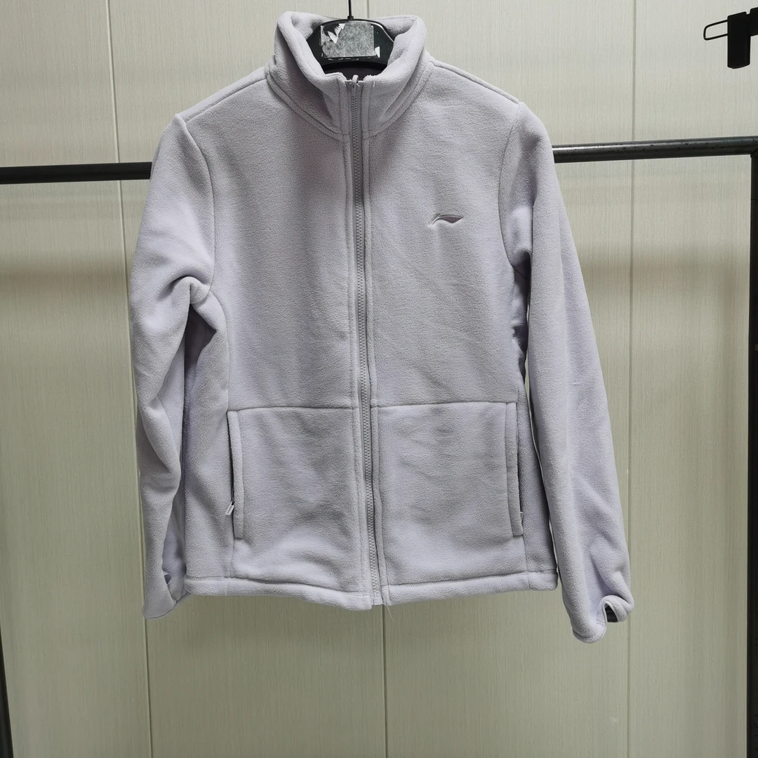 《B品以直播展示为准》李宁运动加绒防泼水宽松冲锋衣女子AWBU111