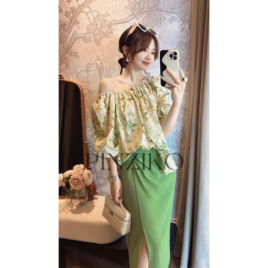 【年终宠粉大促】【PINZIKO】棠梨~休闲时尚花色衬衫TJA338