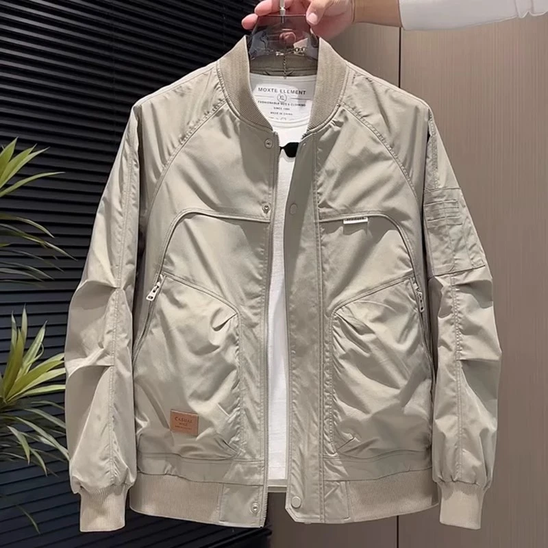 男士棒球服夹克春秋款时尚百搭休闲工装外套男装潮流帅气上衣男潮