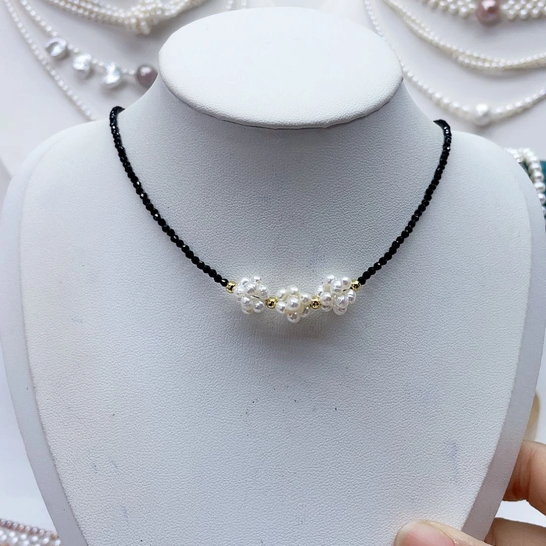 颈饰银S925镶嵌淡水珍珠