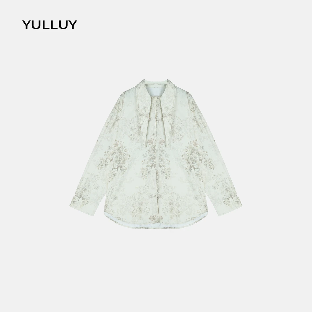 ALIN【国风印花衬衫】复古国风新中式印花单排扣衬衫 25-SSD63982