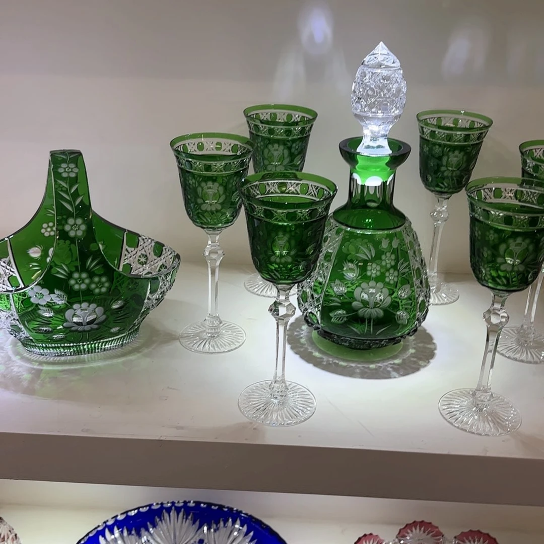邢*生水晶杯水晶花瓶果盘通宝工艺品