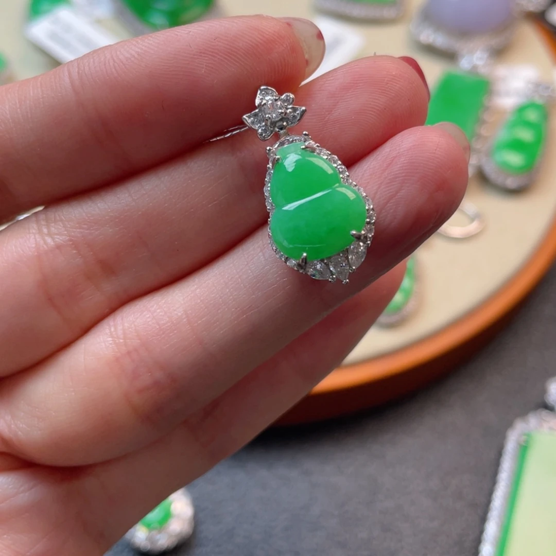 翡翠吊坠(不含链)银S925镶嵌