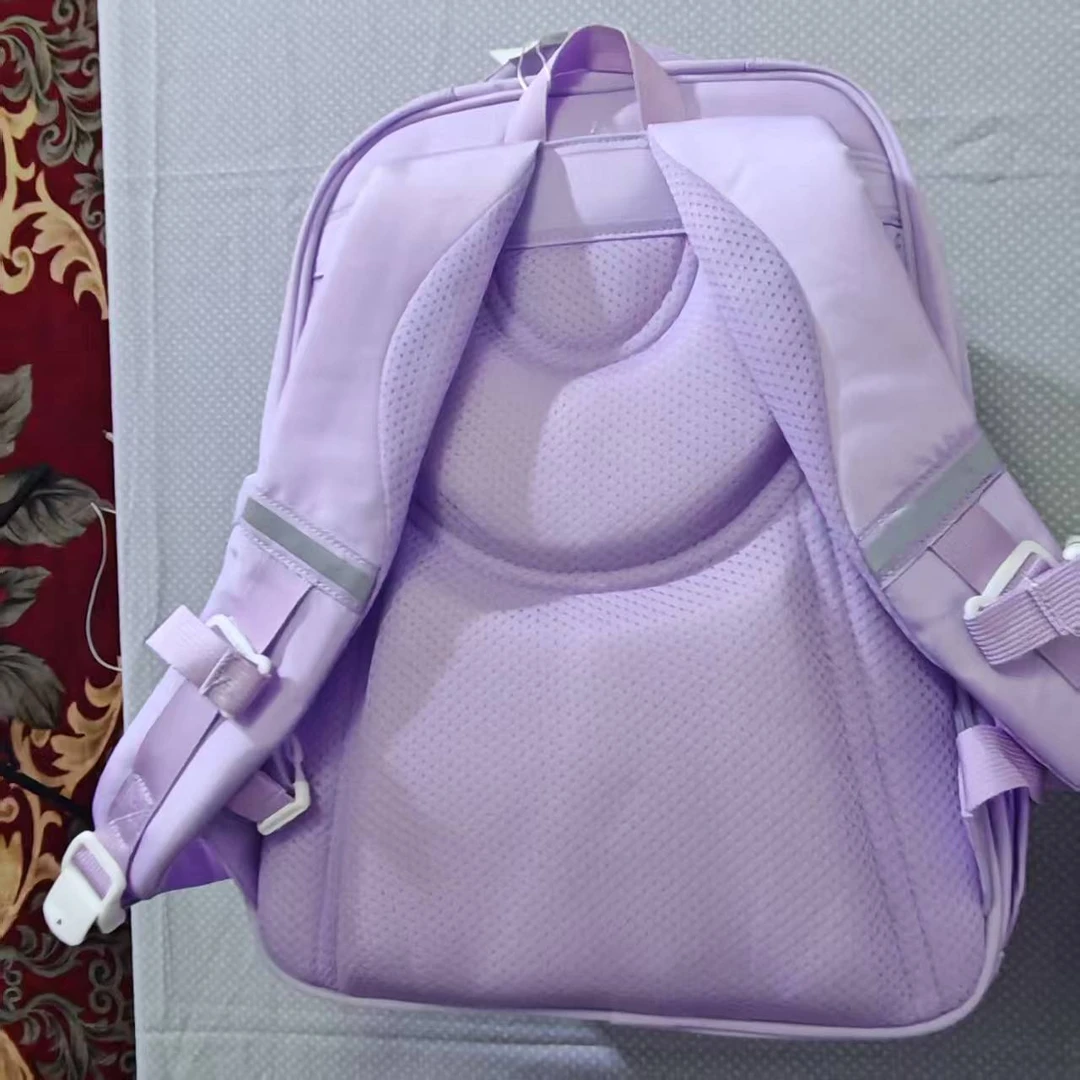 新款书包男女生小学生护脊男孩男童儿童双肩包紫色