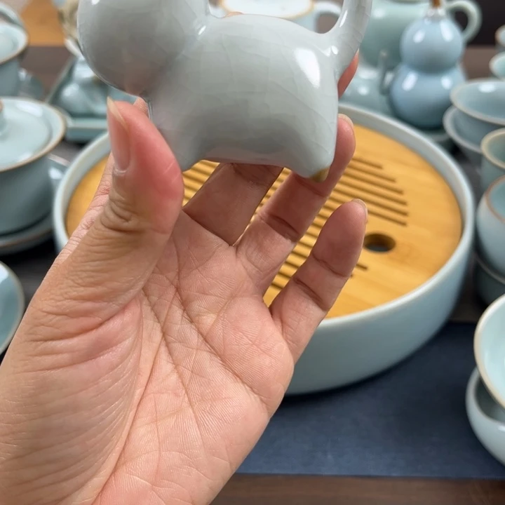 仿古月白小猫茶宠一级全品