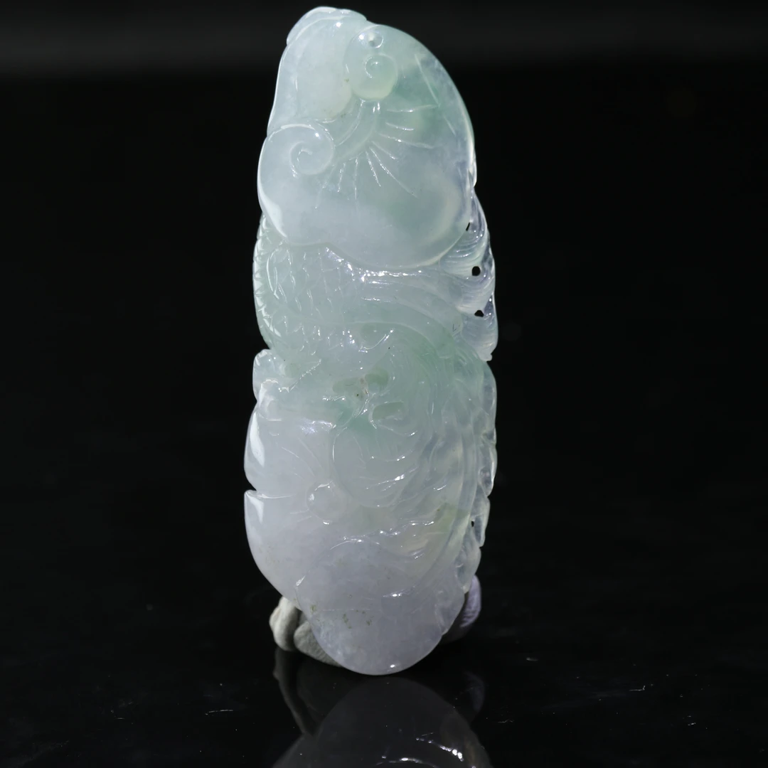 40天然缅甸翡翠A货冰飘绿凤凰/800743/上海嘉禾拍卖