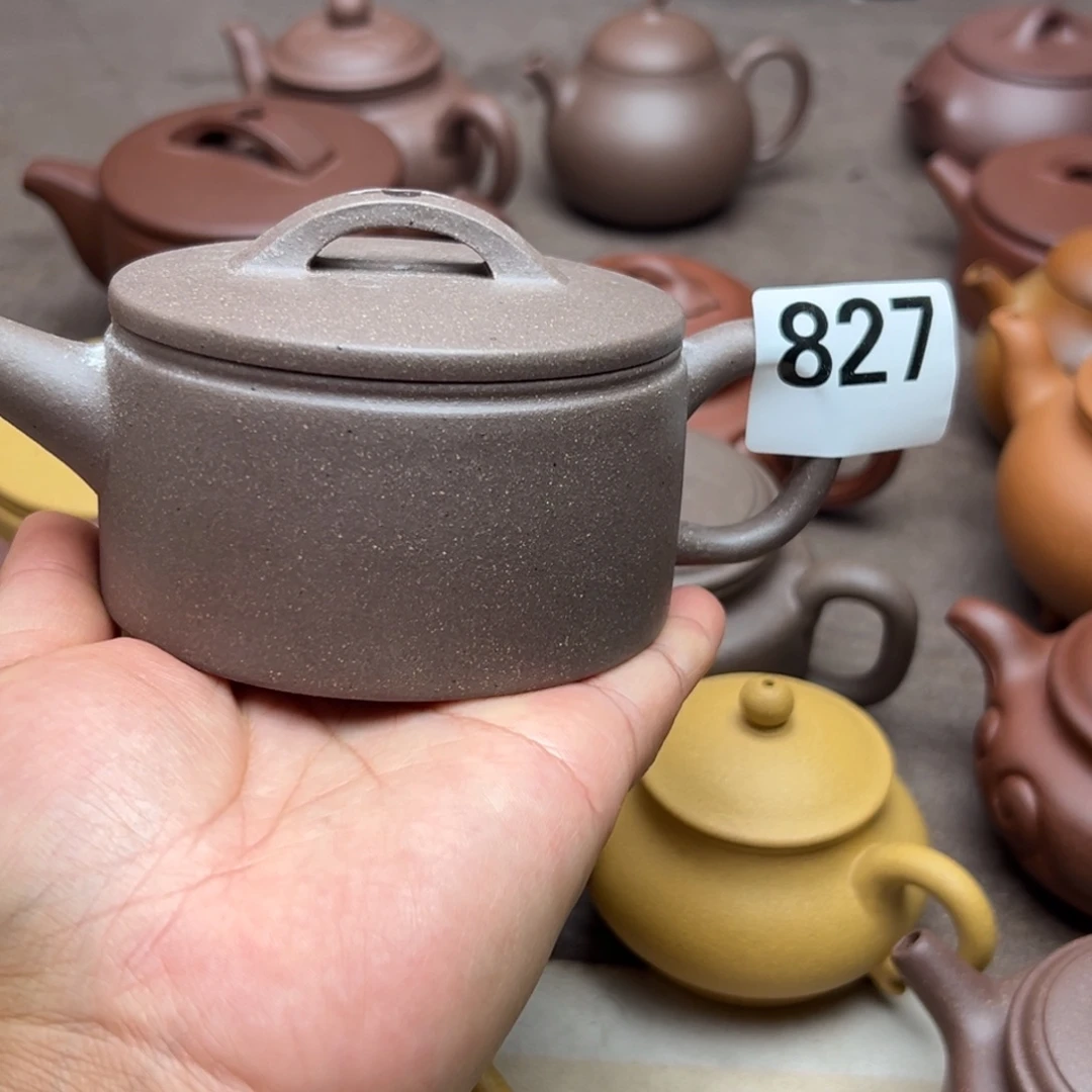 紫砂茶壶紫泥半手工220cc左右瑕疵