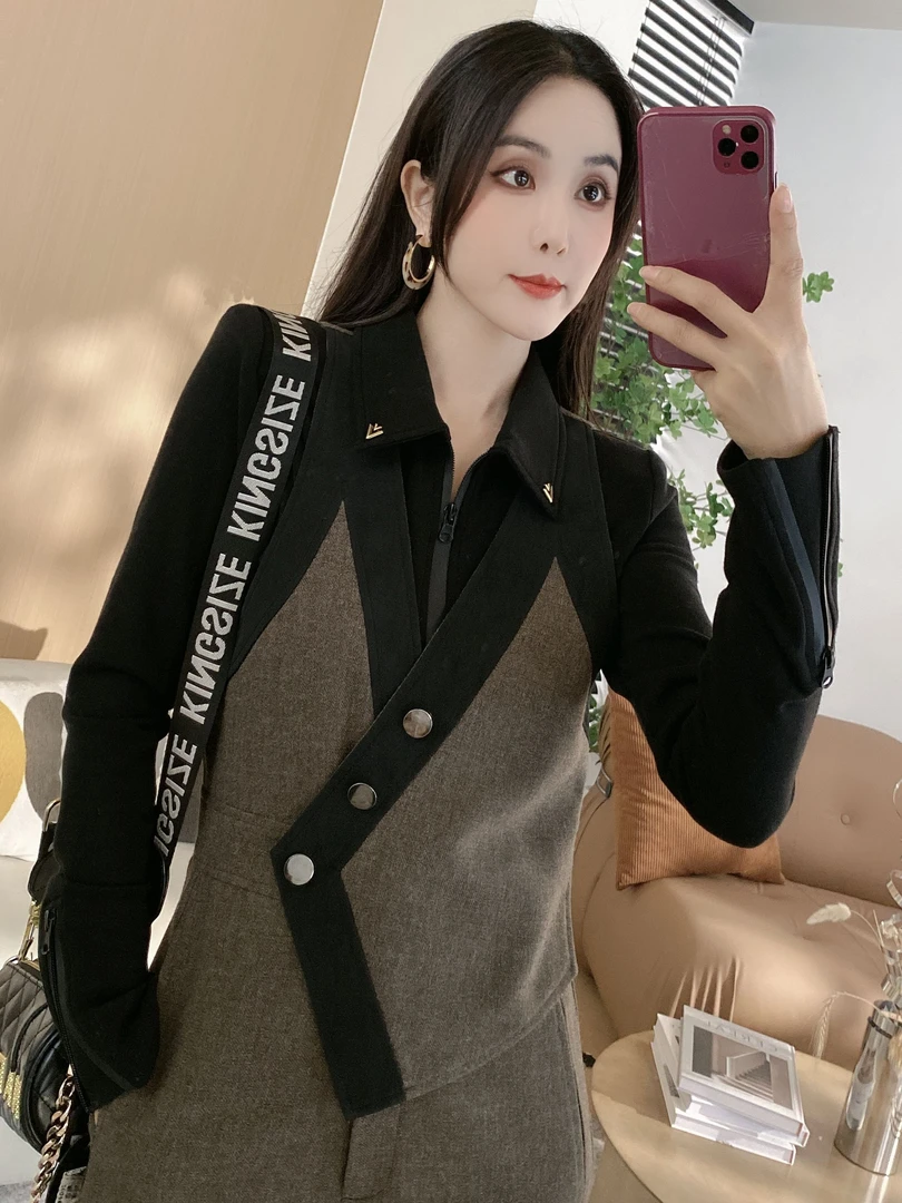 拼边帅气马甲背带裤3779常规版8724加长版