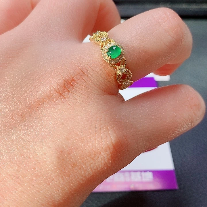 银S925镶嵌戒指翡翠